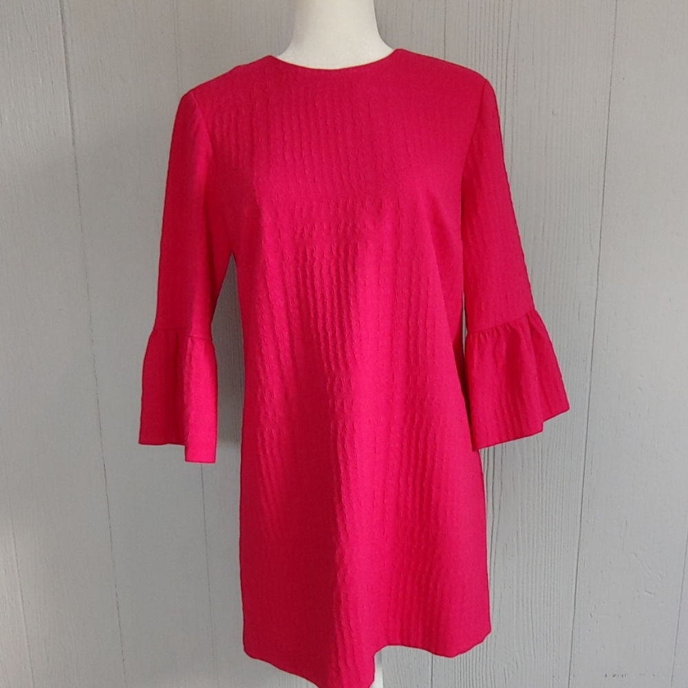 Zara Frilled Bell Sleeve Sheath Dress NWOT - Picture 5 of 7